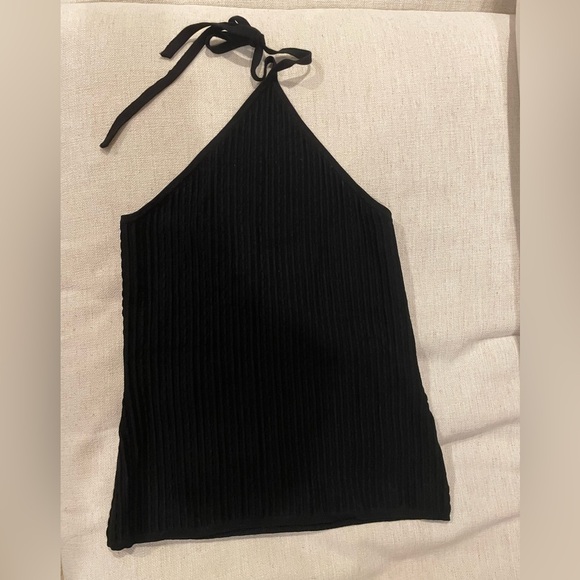 Black Ribbed Halter Top - Picture 5 of 9